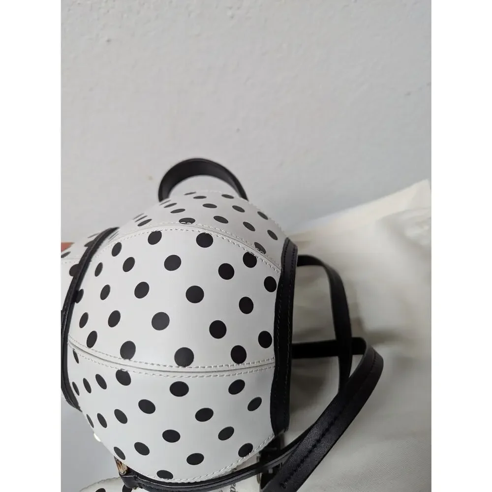 Kate Spade Alice in Wonderland Teapot Party White Polka Dot Crossbody Bag NWOT